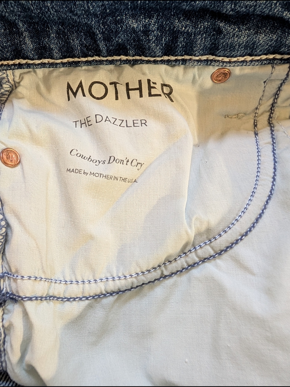 MOTHER SUPERIOR The Dazzler Jeans Cowboys Don’t Cry Wash 27 - Picture 10 of 12